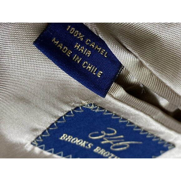 Brooks Brothers 346 Mens Camel Hair Blazer Jacket Size 41R Sports Coat Beige Vtg - Picture 5 of 16